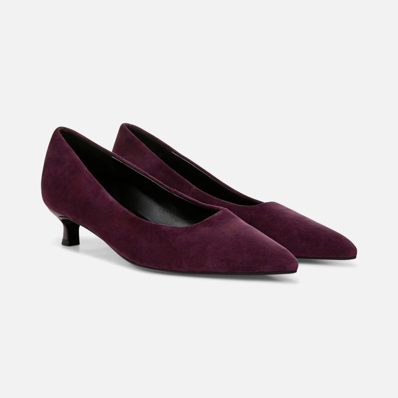 Naturalizer Women's Natalia Kitten Heel - Deep Plum Purple Suede