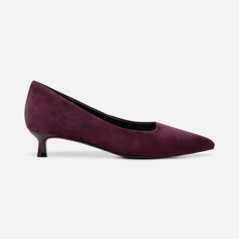 Naturalizer Women's Natalia Kitten Heel - Deep Plum Purple Suede