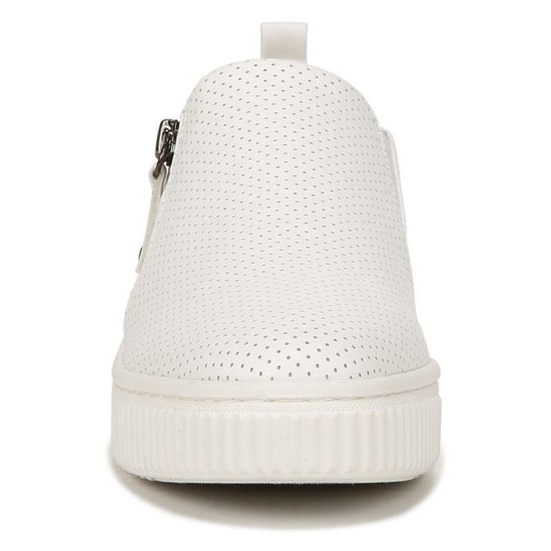 Naturalizer Women's SOUL Turner Slip On Sneaker - White Synthetic Nubuck