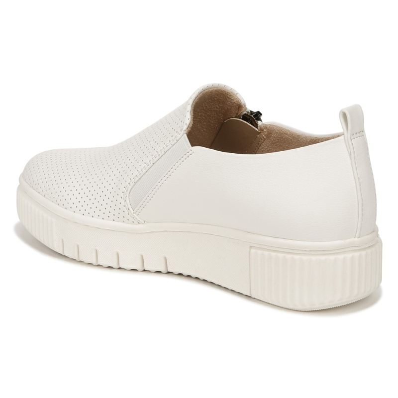Naturalizer Women's SOUL Turner Slip On Sneaker - White Synthetic Nubuck