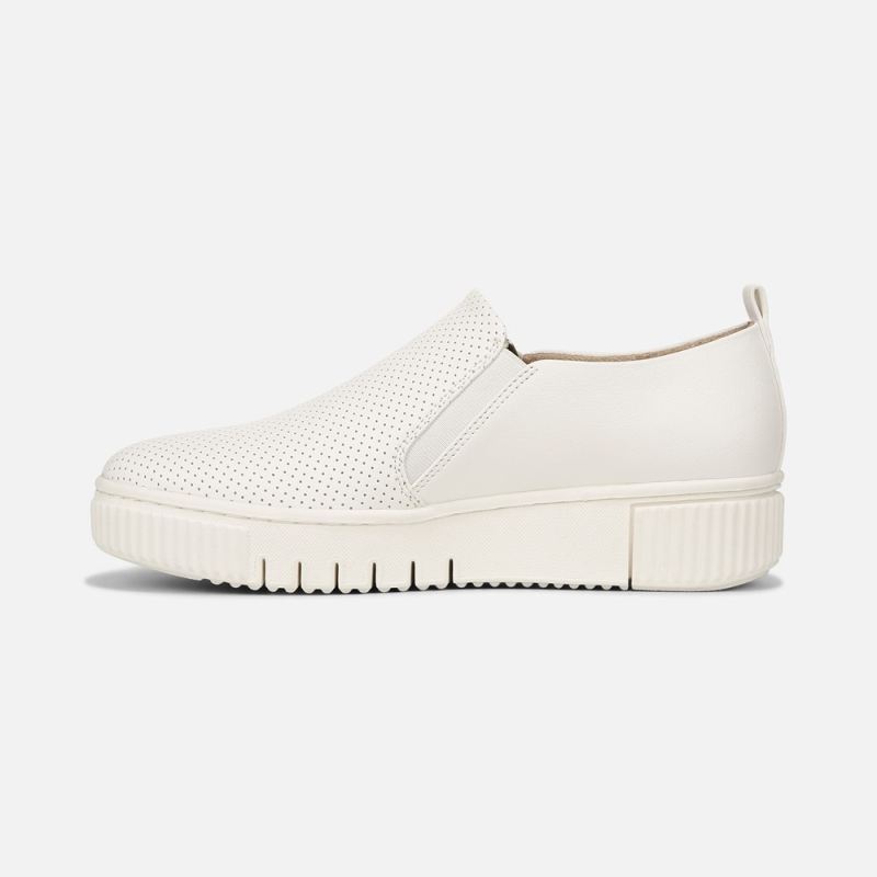 Naturalizer Women's SOUL Turner Slip On Sneaker - White Synthetic Nubuck