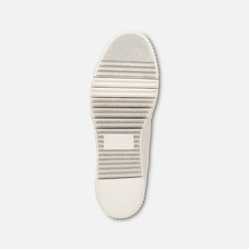 Naturalizer Women's SOUL Turner Slip On Sneaker - White Synthetic Nubuck