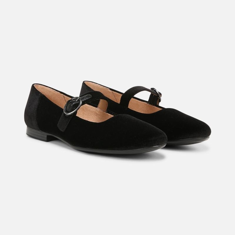 Naturalizer Women's Kelly Mary Jane Flat - Black Velvet