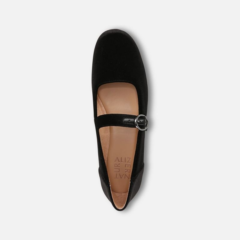 Naturalizer Women's Kelly Mary Jane Flat - Black Velvet