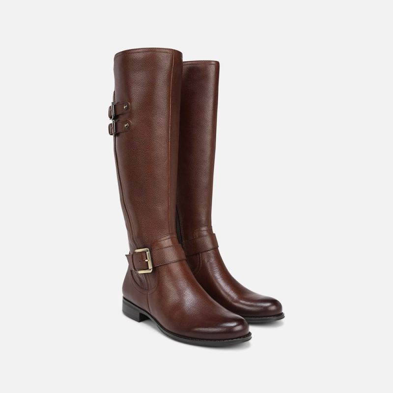 Naturalizer Women's Jessie Wide Calf Knee High Boot - Chocolate Bar Leather