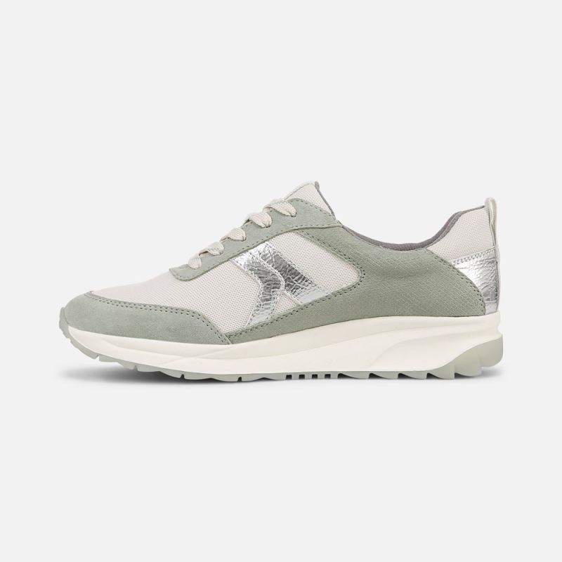 Naturalizer Women's Shay Jogger Lace Up Sneaker - White / Pistachio Leather