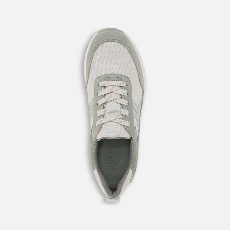 Naturalizer Women's Shay Jogger Lace Up Sneaker - White / Pistachio Leather