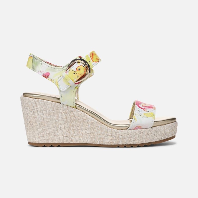 Naturalizer Women's Stella Wedge Sandal - Sunlight Floral Leather