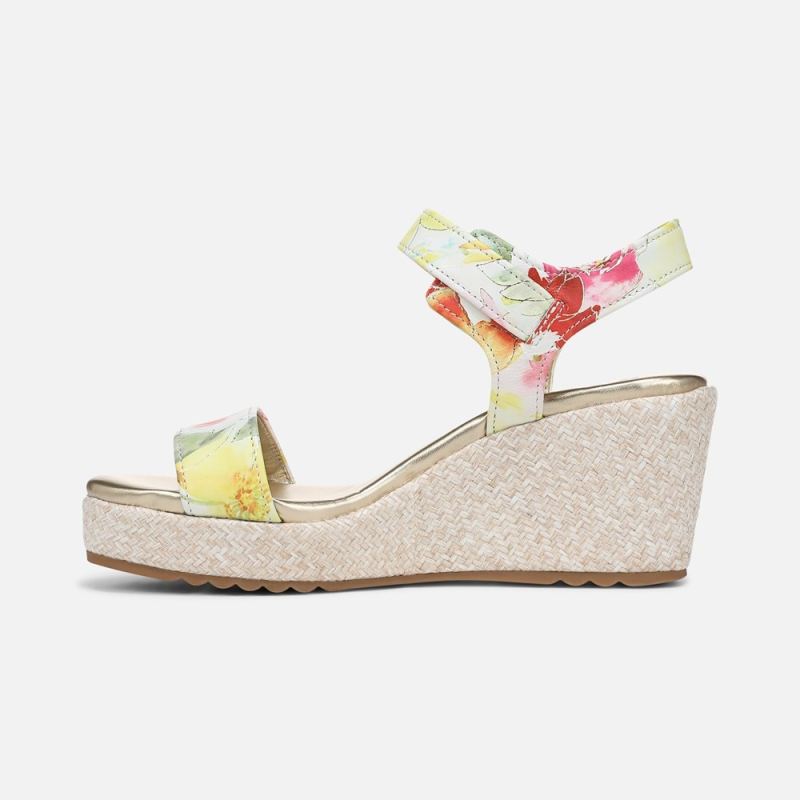 Naturalizer Women's Stella Wedge Sandal - Sunlight Floral Leather