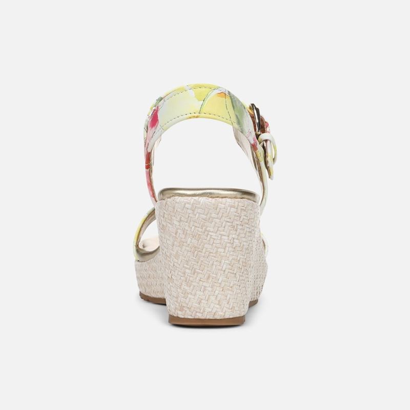 Naturalizer Women's Stella Wedge Sandal - Sunlight Floral Leather