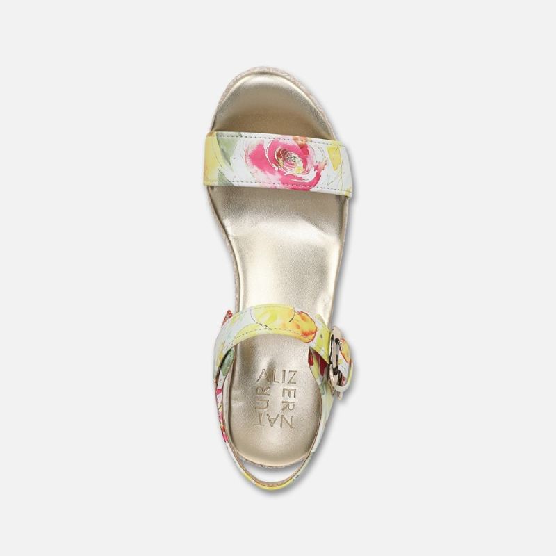 Naturalizer Women's Stella Wedge Sandal - Sunlight Floral Leather