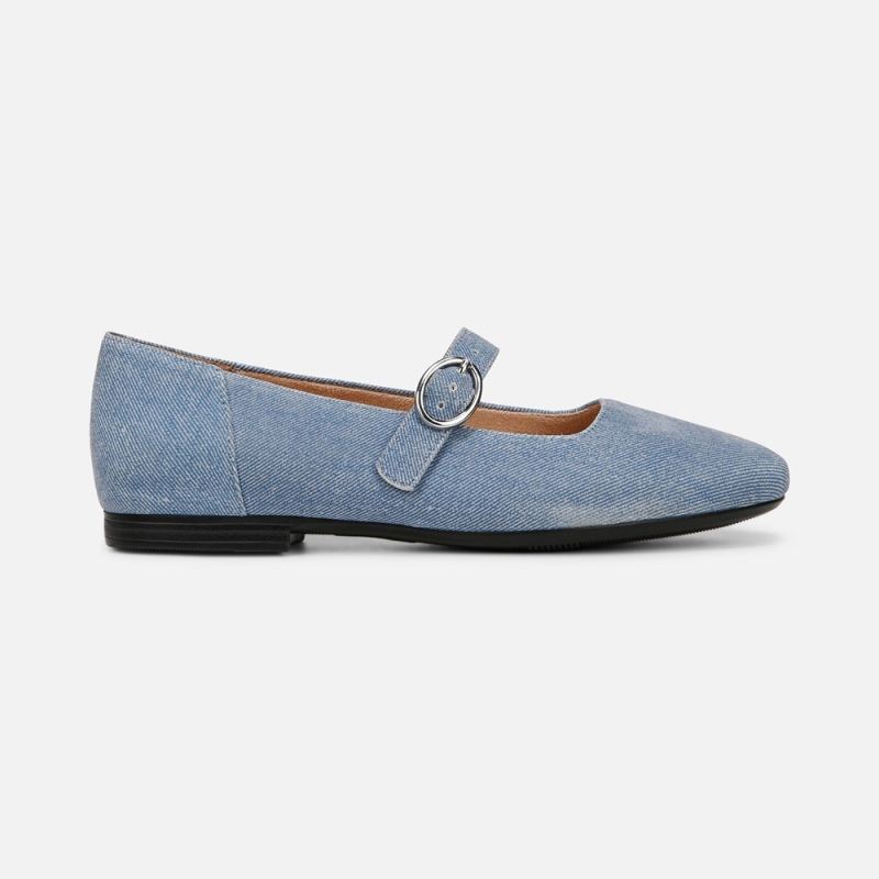 Naturalizer Women's Kelly Mary Jane Flat - Denim Blue Suede