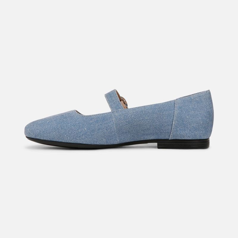 Naturalizer Women's Kelly Mary Jane Flat - Denim Blue Suede
