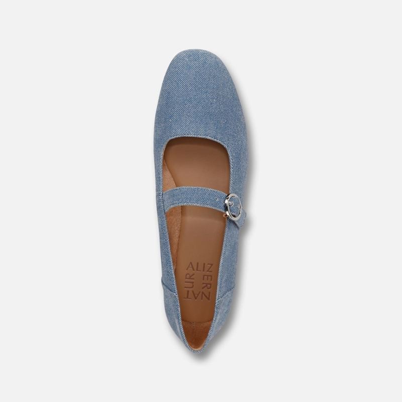 Naturalizer Women's Kelly Mary Jane Flat - Denim Blue Suede