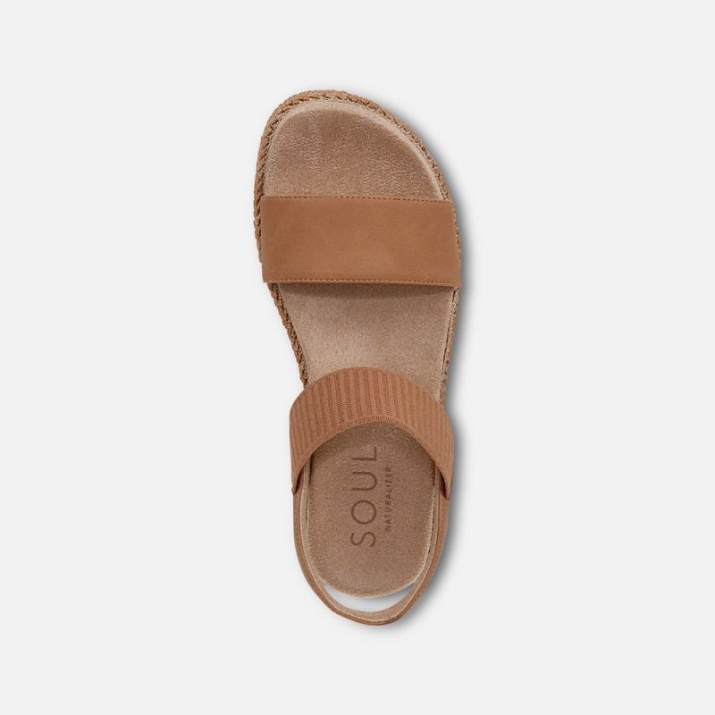 Naturalizer Women's SOUL Diana Strappy Sandal - Cookie Dough Faux Leather