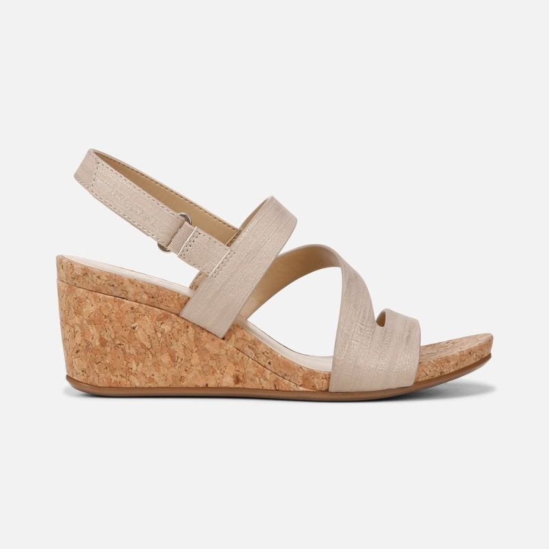 Naturalizer Women's Adria Wedge Sandal - Fawn Beige Faux Leather