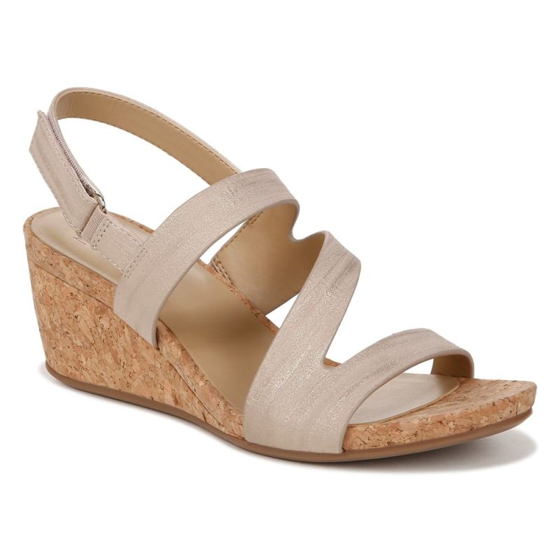 Naturalizer Women's Adria Wedge Sandal - Fawn Beige Faux Leather