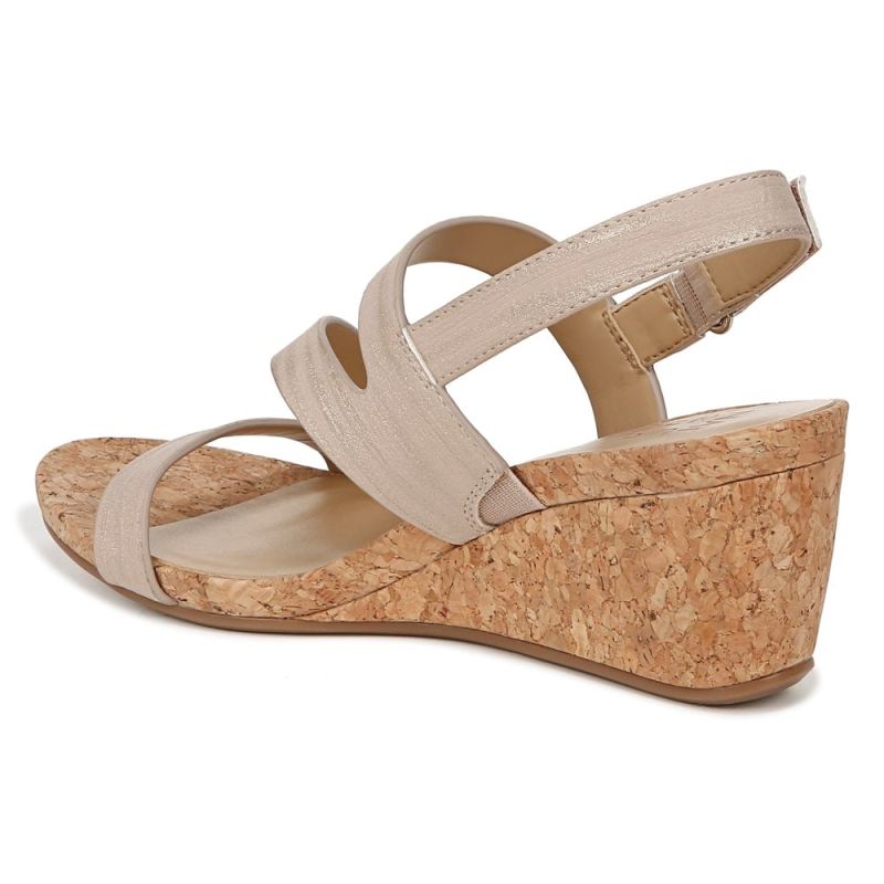 Naturalizer Women's Adria Wedge Sandal - Fawn Beige Faux Leather