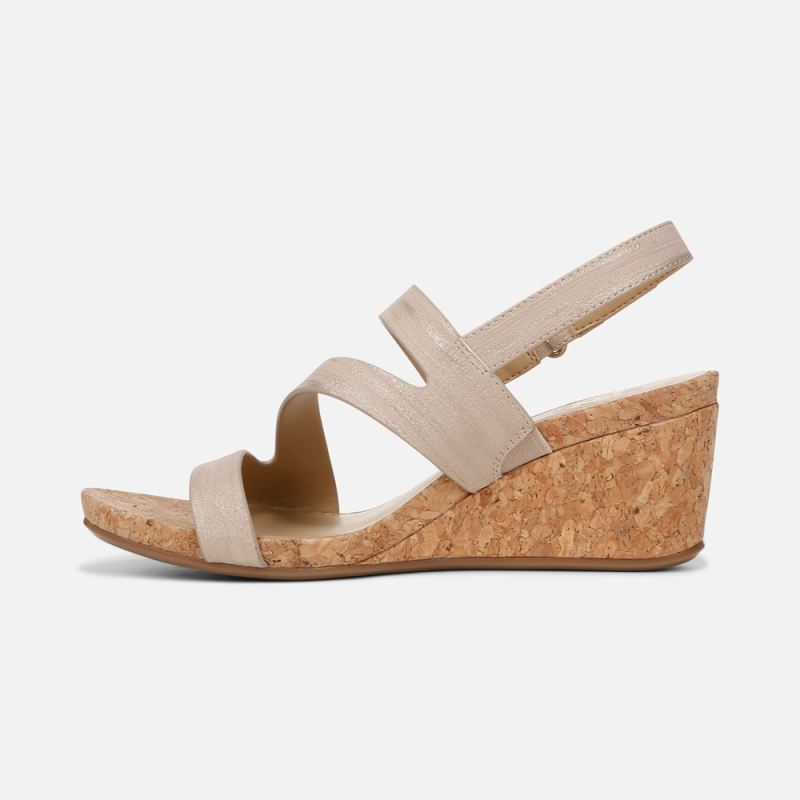 Naturalizer Women's Adria Wedge Sandal - Fawn Beige Faux Leather