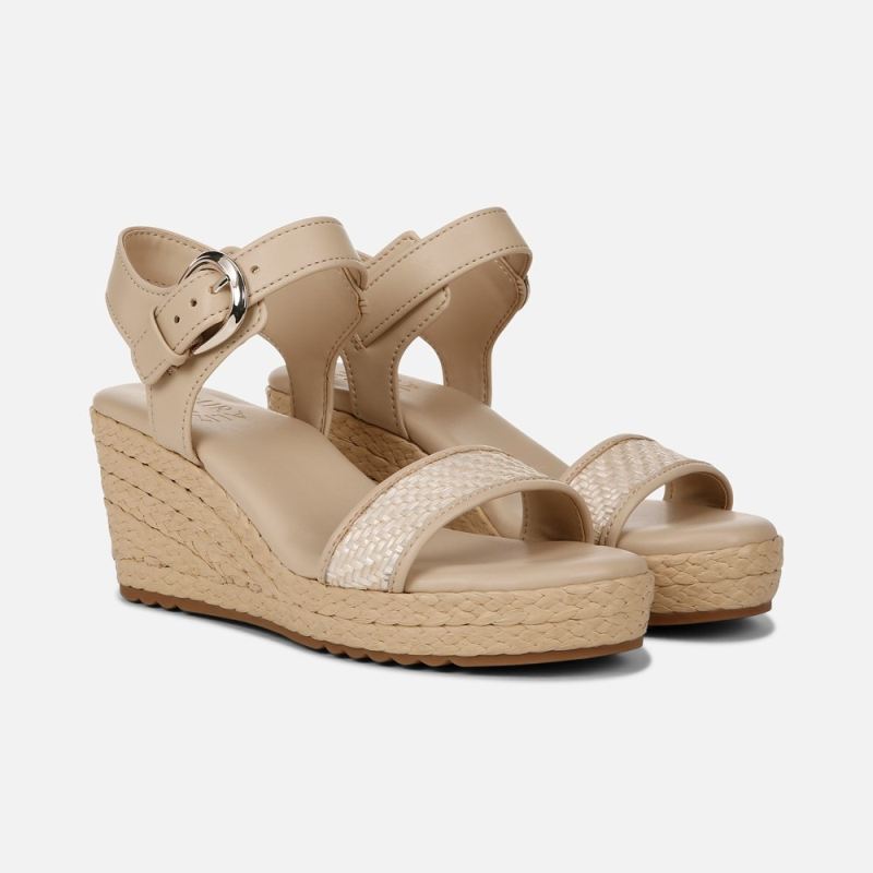 Naturalizer Women's Stella Wedge Sandal - Beige Multi Fabric
