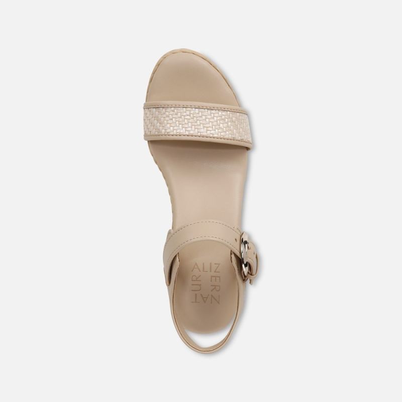 Naturalizer Women's Stella Wedge Sandal - Beige Multi Fabric