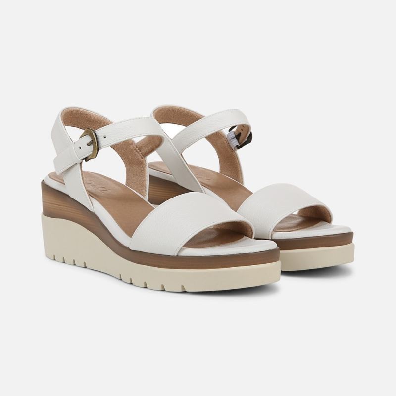 Naturalizer Women's SOUL Graciela Wedge Sandal - White Faux Leather - Click Image to Close