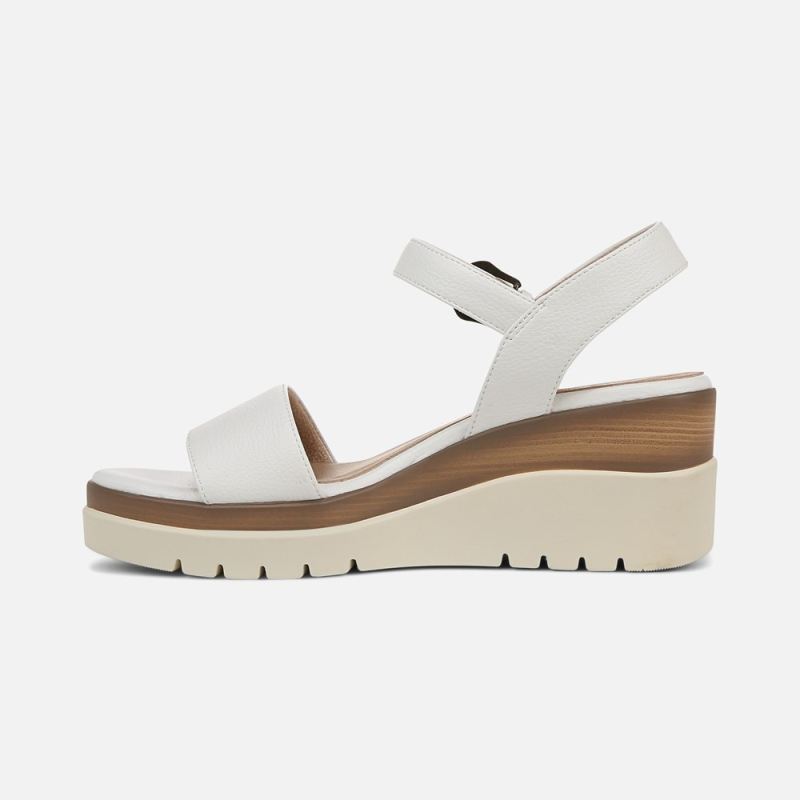 Naturalizer Women's SOUL Graciela Wedge Sandal - White Faux Leather