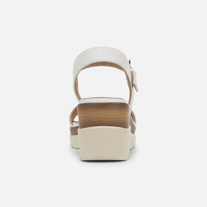 Naturalizer Women's SOUL Graciela Wedge Sandal - White Faux Leather