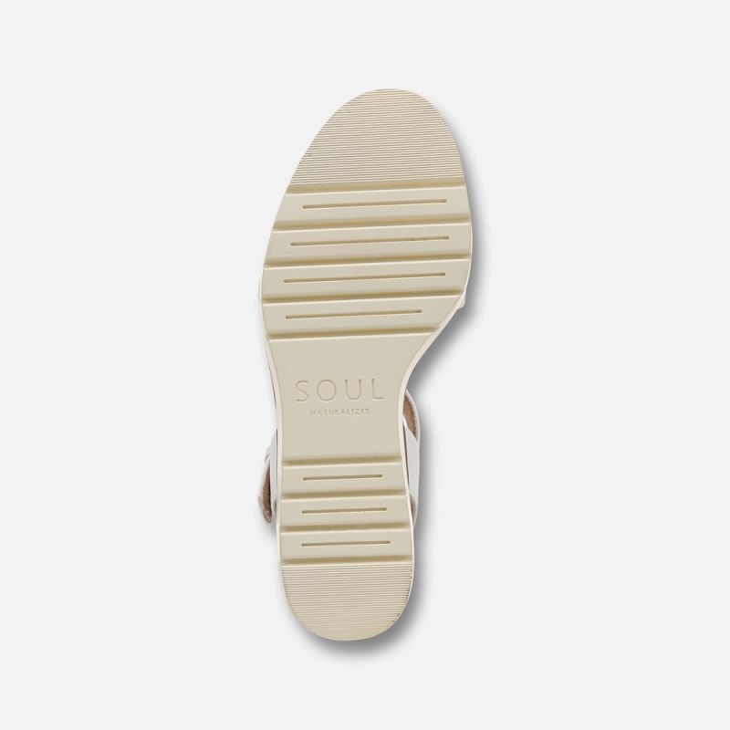 Naturalizer Women's SOUL Graciela Wedge Sandal - White Faux Leather