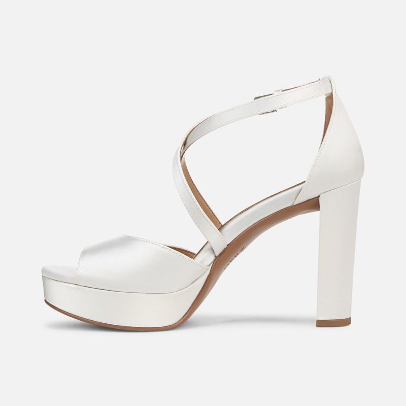 Naturalizer Women's Melody Dress Sandal - Pearl White Satin Fabric