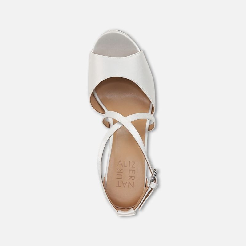 Naturalizer Women's Melody Dress Sandal - Pearl White Satin Fabric