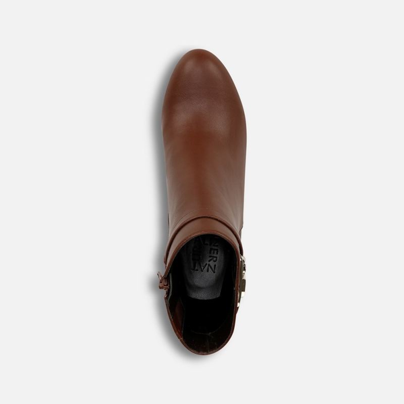 Naturalizer Women's Lottie Ankle Bootie - Cappuccino Brown Faux Leather