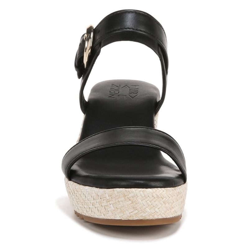 Naturalizer Women's Stella Wedge Sandal - Black Leather