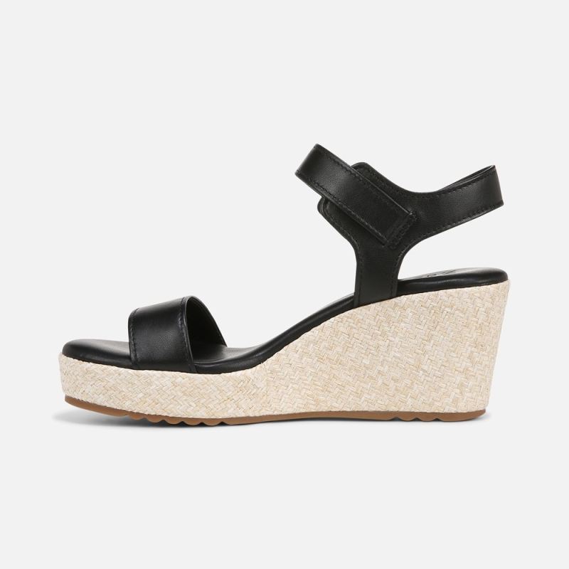 Naturalizer Women's Stella Wedge Sandal - Black Leather