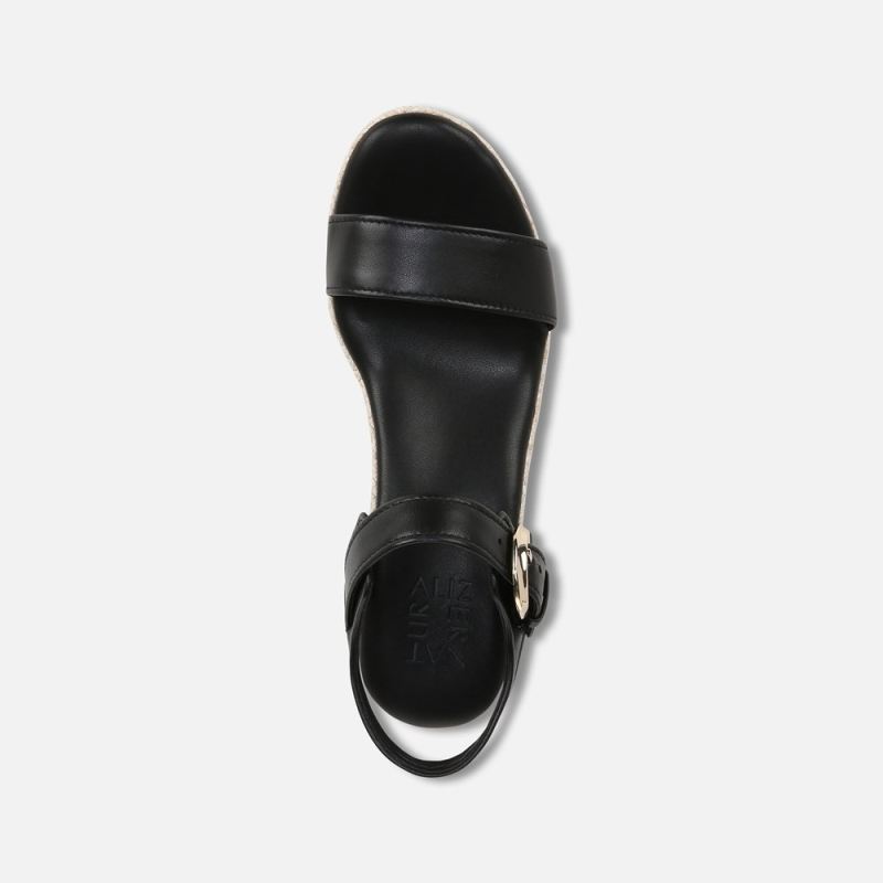 Naturalizer Women's Stella Wedge Sandal - Black Leather