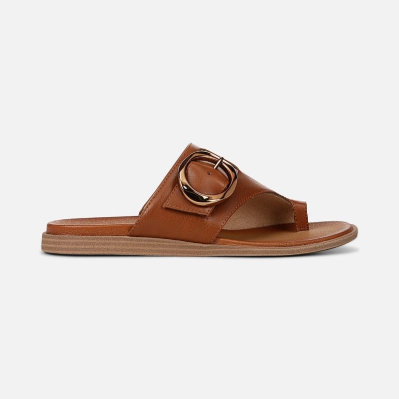 Naturalizer Women's SOUL Joanie Slide Sandal - Mid Brown Faux Leather