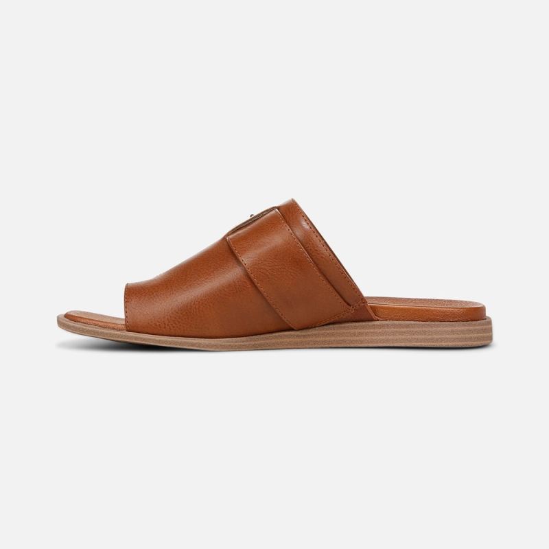 Naturalizer Women's SOUL Joanie Slide Sandal - Mid Brown Faux Leather