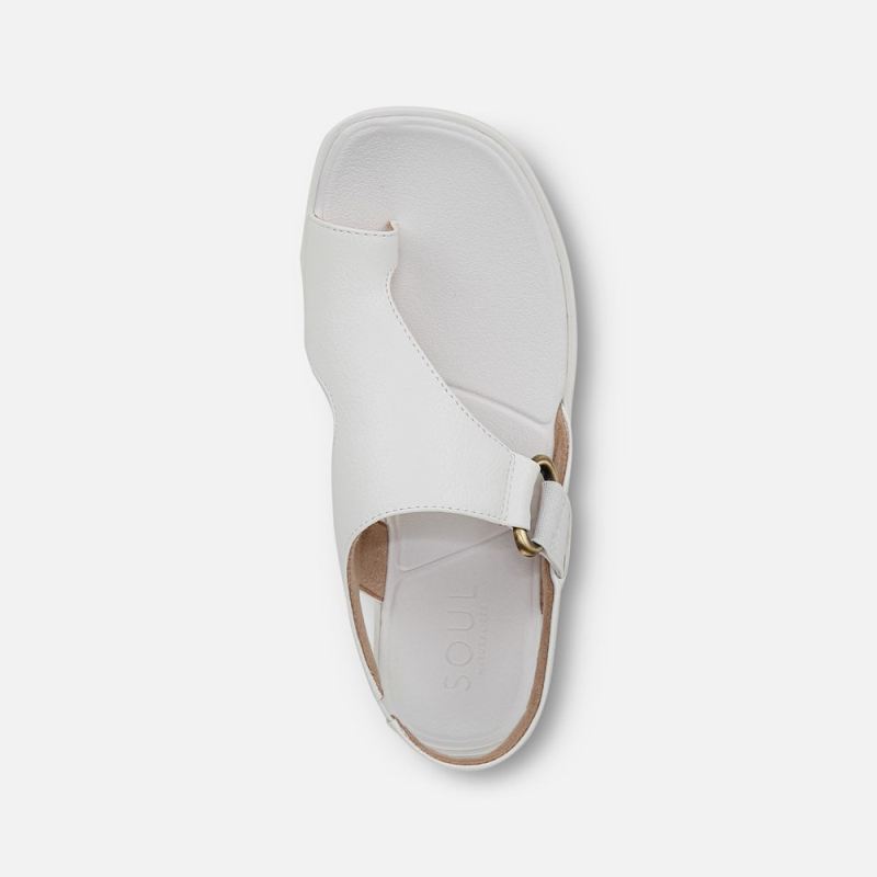 Naturalizer Women's SOUL Freya Sandal - White Faux Leather