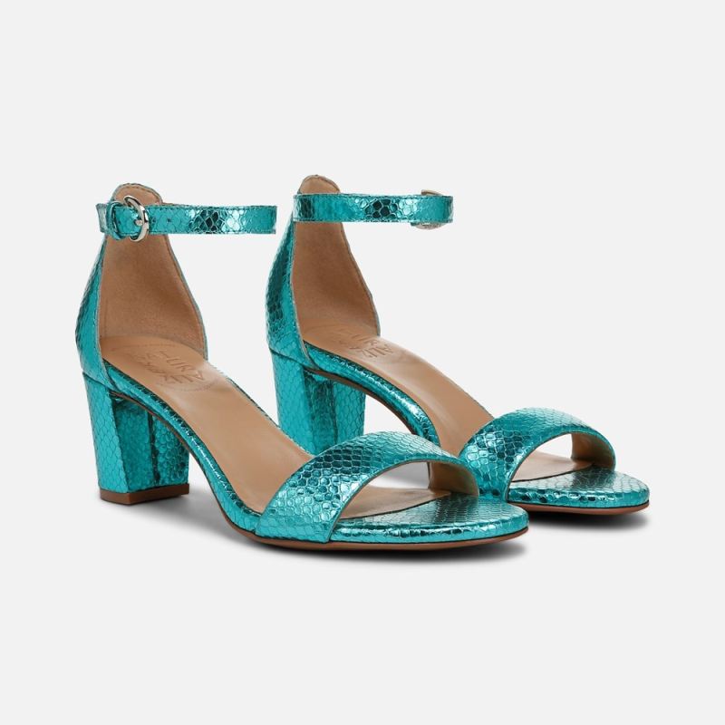 Naturalizer Women's Limited Edition Vera Dress Sandal - Teal Metallic Snake Print Leather