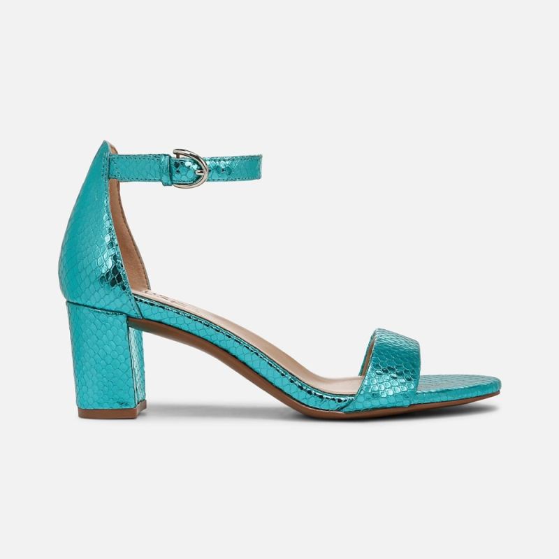 Naturalizer Women's Limited Edition Vera Dress Sandal - Teal Metallic Snake Print Leather