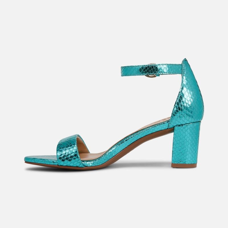 Naturalizer Women's Limited Edition Vera Dress Sandal - Teal Metallic Snake Print Leather