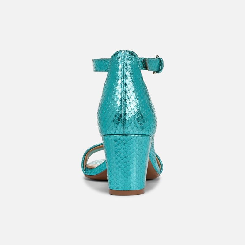 Naturalizer Women's Limited Edition Vera Dress Sandal - Teal Metallic Snake Print Leather