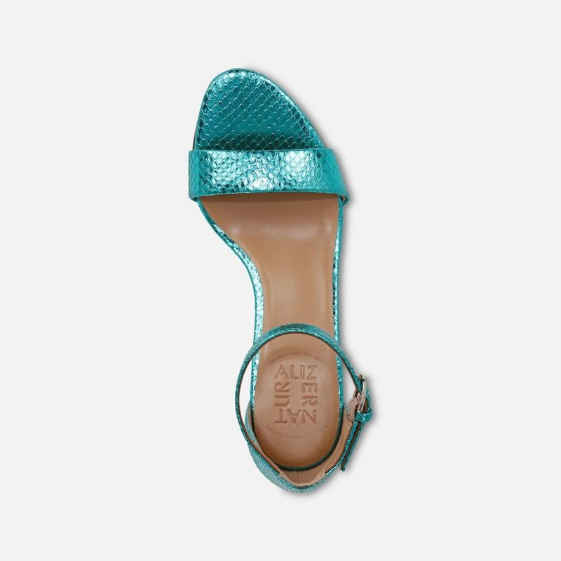Naturalizer Women's Limited Edition Vera Dress Sandal - Teal Metallic Snake Print Leather