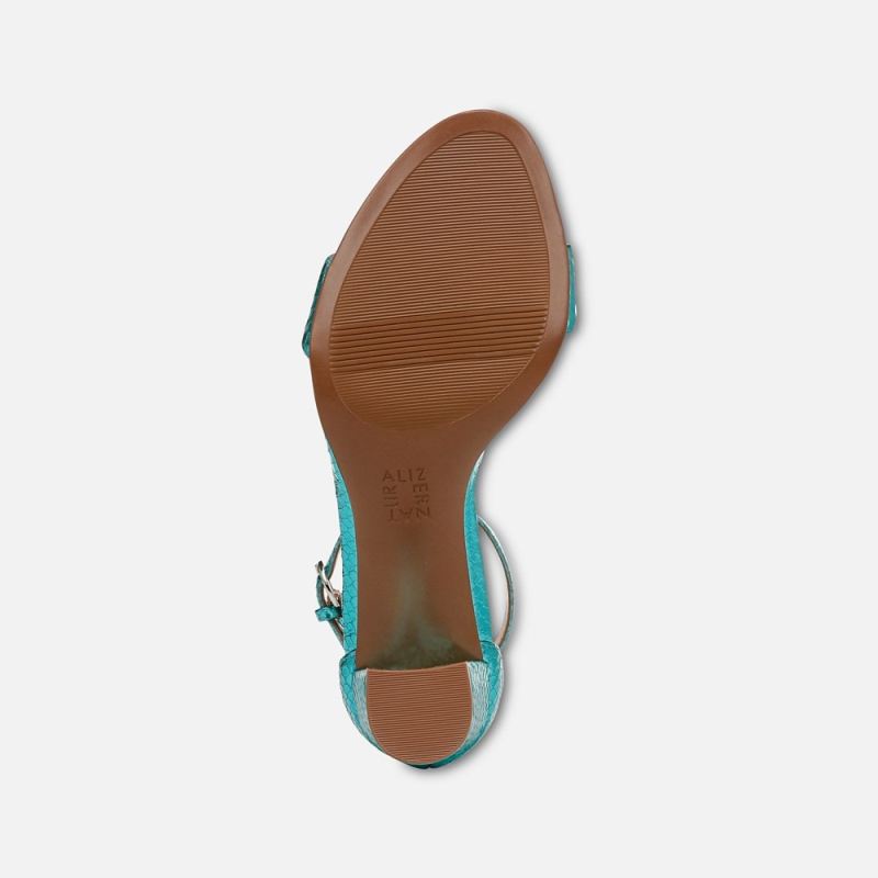 Naturalizer Women's Limited Edition Vera Dress Sandal - Teal Metallic Snake Print Leather