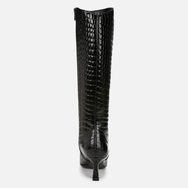 Naturalizer Women's Deesha Knee High Boot - Black Croco Leather