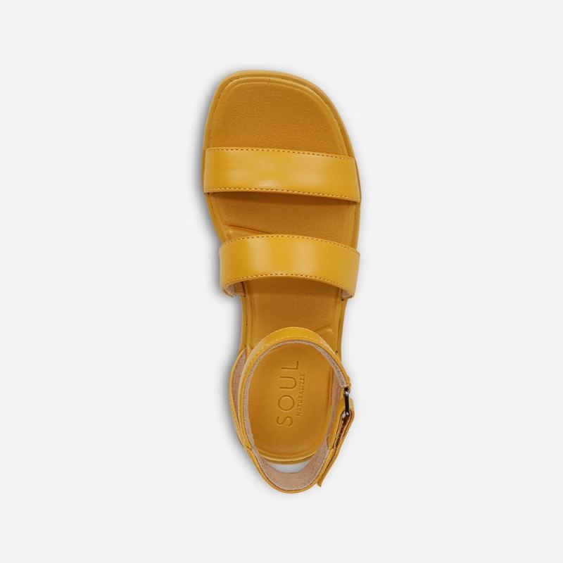 Naturalizer Women's SOUL Fiesta Strappy Sandal - Yellow Faux Leather
