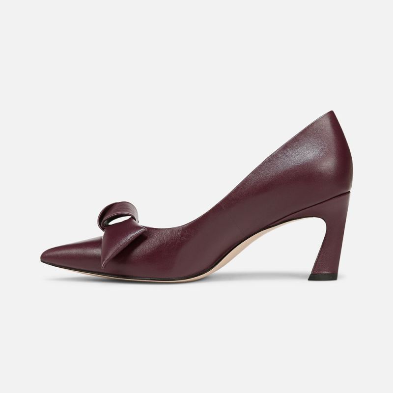 Naturalizer Women's 27 EDIT Emery Bow Pump - Deep Plum Purple Leather
