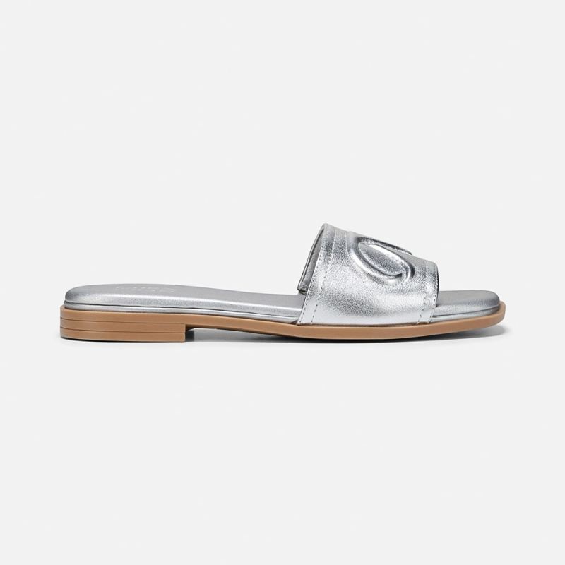 Naturalizer Women's Genevieve Slide Sandal - Silver Leather