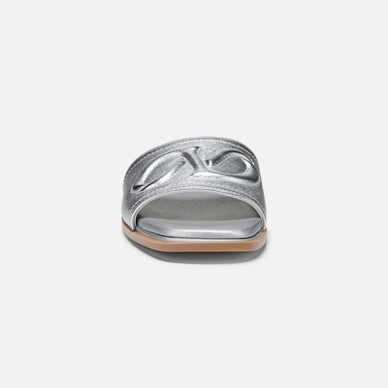 Naturalizer Women's Genevieve Slide Sandal - Silver Leather