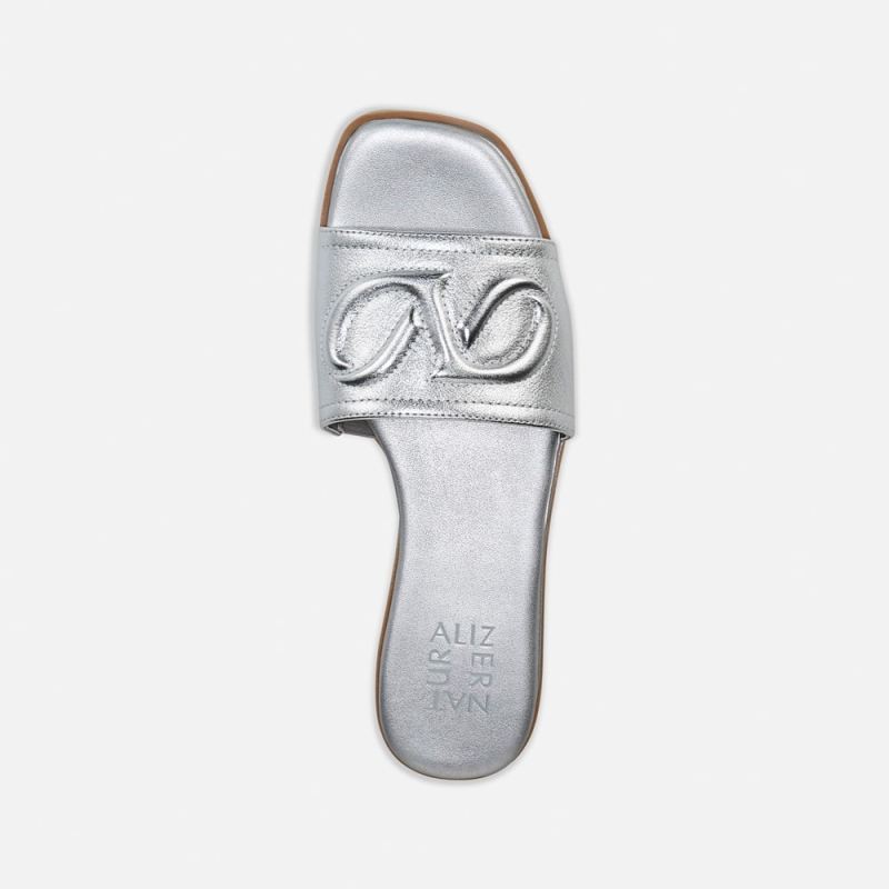 Naturalizer Women's Genevieve Slide Sandal - Silver Leather